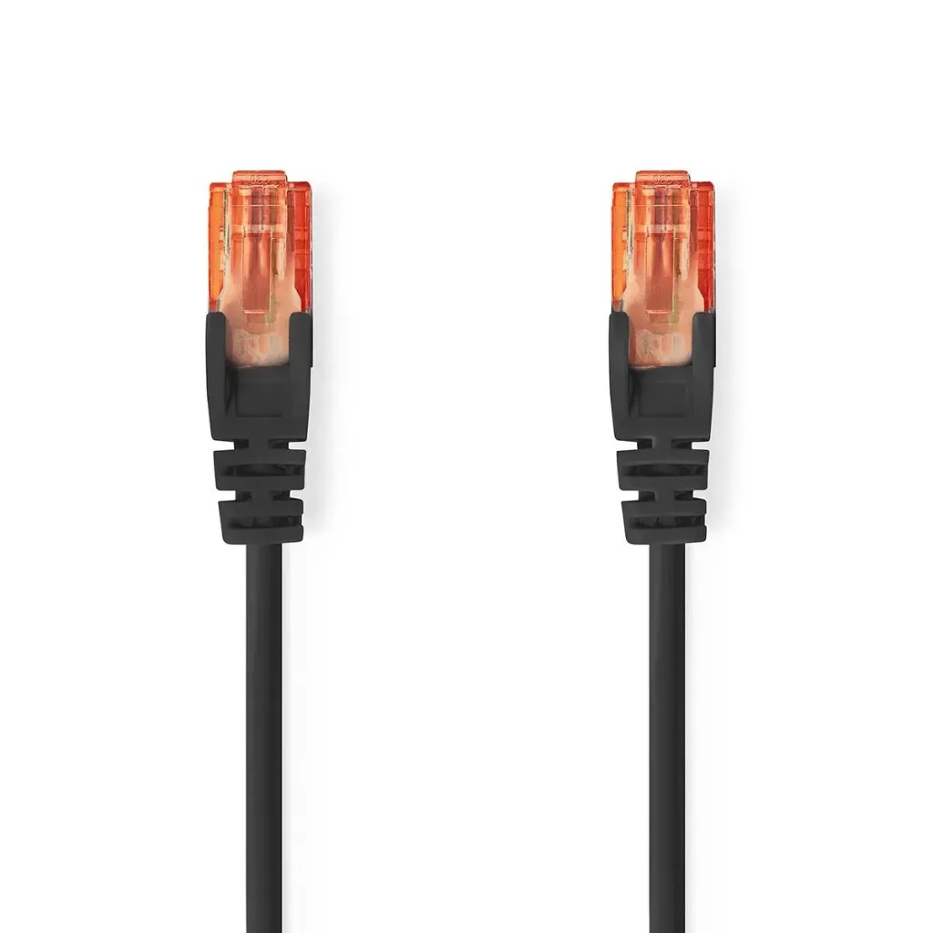 [CCGL85200BK50] Nedis Câble réseau CAT6 | RJ45 Male | RJ45 Male | U/UTP | 5.00 m | Rond | PVC | Noir | Label