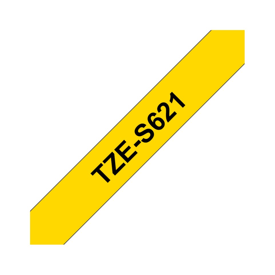Brother TZE-S621 - Ruban d'étiquettes pour P-Touch 9 mm noir sur jaune