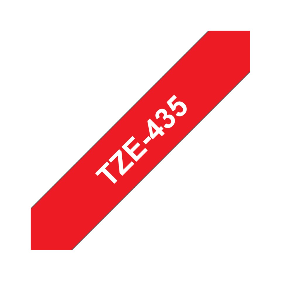 Brother TZe435 - Ruban d'étiquettes pour P-Touch 12 mm blanc sur rouge