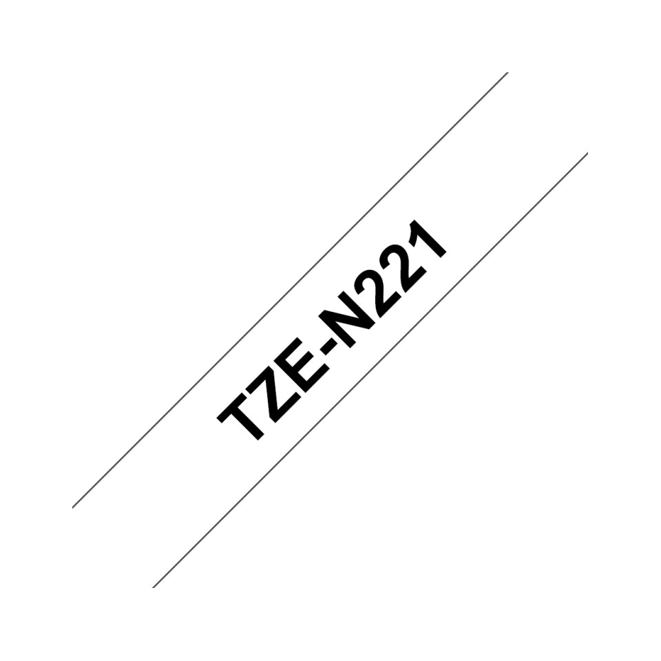 Brother TZ-N221 - Ruban d'étiquettes pour P-Touch 9 mm noir sur blanc