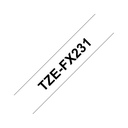 Brother TZE-FX231 - Ruban d'étiquettes pour P-Touch 12 mm noir sur blanc