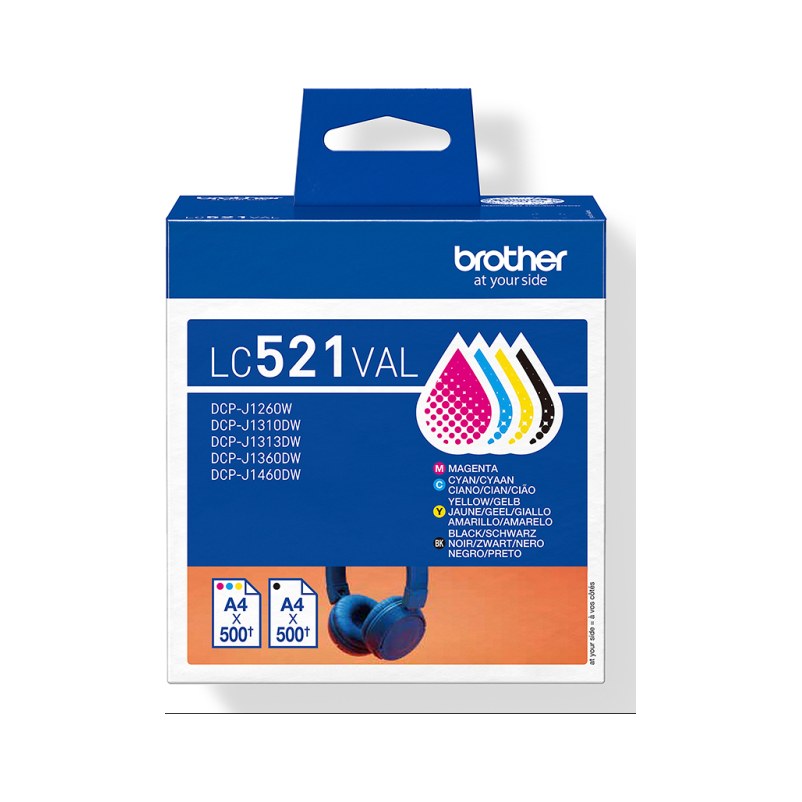 Brother LC521VAL - Pack de cartouches d'encre