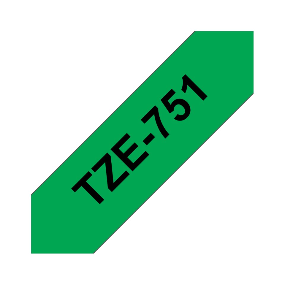 Brother TZe751 - Ruban d'étiquettes pour P-Touch 24 mm noir sur vert