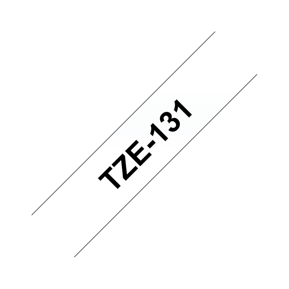 Brother TZe131 - Ruban d'étiquettes pour P-Touch 12 mm noir sur transparent