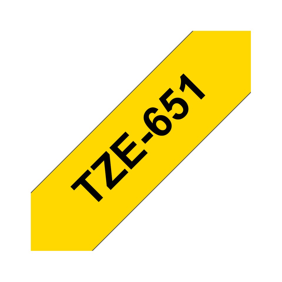 Brother TZe651 - Ruban d'étiquettes pour P-Touch 24 mm noir sur jaune