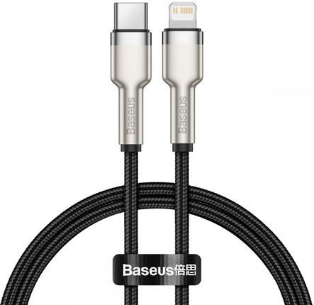 Baseus - Data Cable Cafule Series  Metal (CATLJK-01) - Type-C to Lightning, 20W,  25cm - Black
