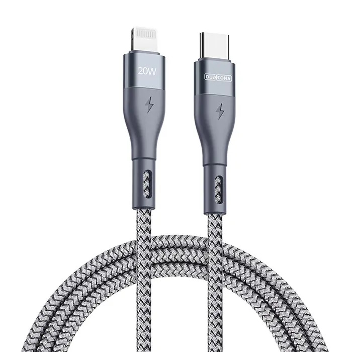 Duzzona - Data Cable (A1) - USB C to Lightning, PD 20W, 480Mbps, 1m - Grey