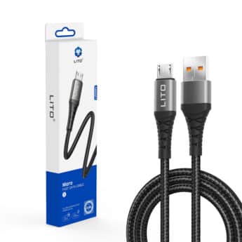 Lito - Data Cable (LD08V) - USB-A to Micro-USB, Quick Charging, 2.4A, 1m - Black